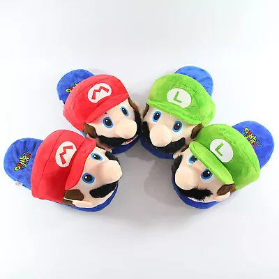 Super Mario Luigi 3D Plush Slippers Men Woman Party Indoor Shoes 28CM • $35.68