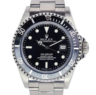 Rolex Sea-dweller Mens Watch Black Dial & Insert Oyster Yr-1994 16600 • $9069.50