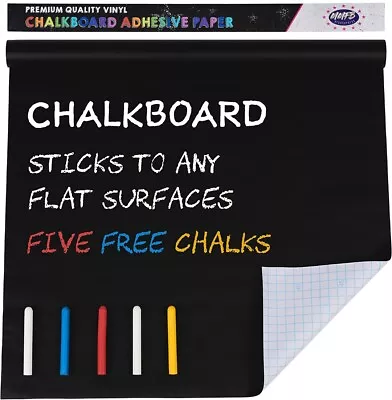 PREMIUM QUALITY VINYL CHALKBOARD ADHENSIVE PAPER 7.5 Feet Matte Black  • $15