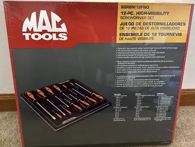 Mac Tools 12pc Foam Screwdriver Set Orange SDRBM12FNO - New - Sealed Rare • $325