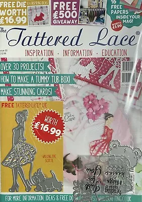 Tattered Lace Magazine Issue 35 With 'Walking The Scottie Dog' Die - Brand New • £6.99