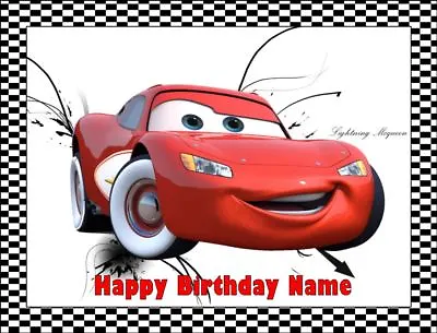 £10.06 • Buy LIGHTNING McQUEEN Cake Toppers Personalised Edible Icing Birthday Decoration