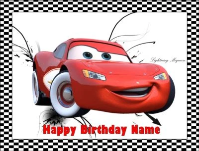 LIGHTNING McQUEEN Cake Toppers Personalised Edible Icing Birthday Decoration • £9.89