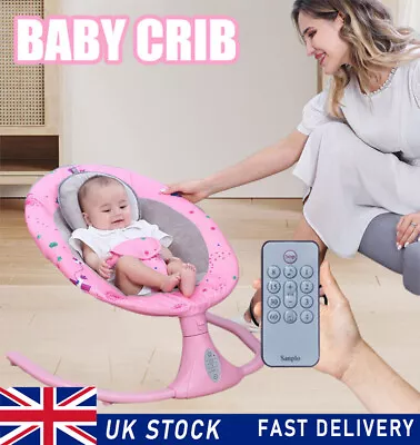 Bluetooth Remote Electric Baby Chair Swing Infant Cradle Bouncer Rocker  UK • £67.99