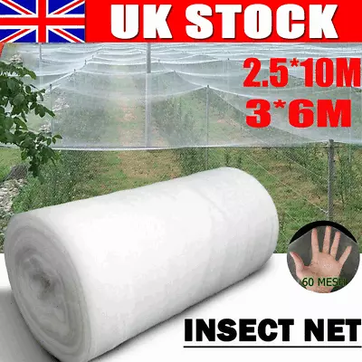 10M INSECT SCREEN NETTING NET Fine Woven 60 Mesh Anti Butterfly Fly-Bug Garden • £8.90