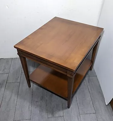 Vintage Lane 1960s Mid Century Modern Walnut Wood 2-Tier End Table B • $265.50