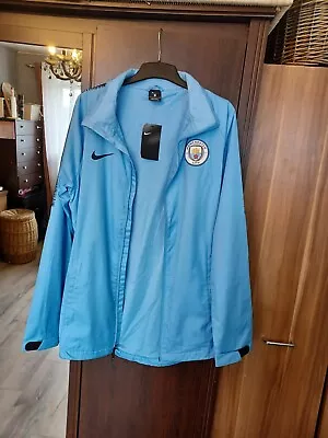 Nike Light Blue Mens Manchester City Jacket Windbreaker Full Zip Size S New • £30.97