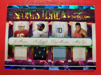 MIKE TYSON Joe Montana KEN GRIFFEY JR Diego Maradona GAME USED JERSEY CARD #d4/6 • $159.95