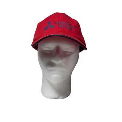 Vtg Mitsubishi Motors Strapback Dad Hat Cap 6 Panel Red Blue • $18.71