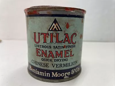 Antique Vintage Benjamin Moore Enamel Paint Finish Can Utilac Advertisement Old • $10
