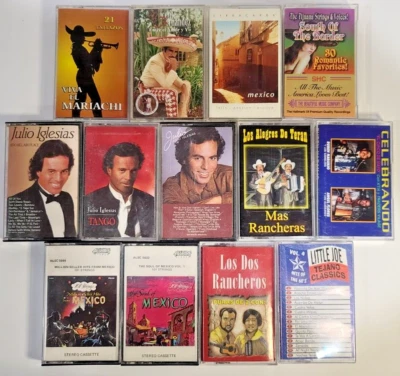 $15 • Buy Vintage Latin Cassette Tapes Lot Mariachi Ranchera Julio Vicente Ruben Los Dos