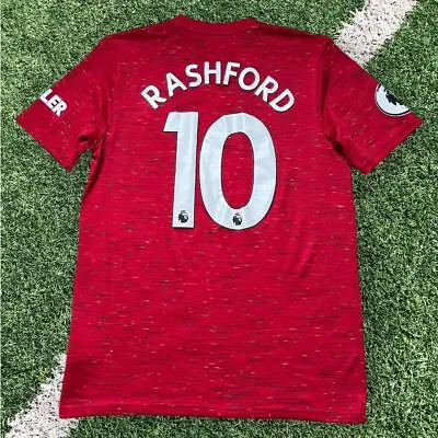 Manchester United Rashford 10 Football Shirt Adidas Home Kit 2020/21 Mens Medium • £29.59