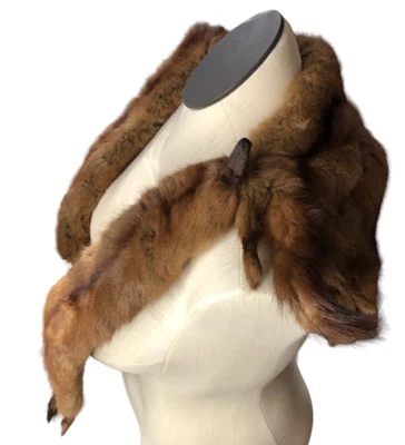 $39.21 • Buy Vintage Real Mink Stole Scarf Wrap Whole Body 4 Pelts Fur Collar 1950's One Size