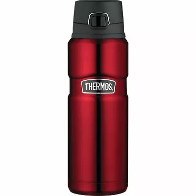 THERMOS Stainless King Vacuum Insulated 24oz 710ml Leak-Proof Drink Bottle Red! • $44.95