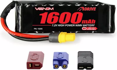 Venom Drive Series 6S 1600Mah 7.2V Nimh Battery - 2.0 Plug Nickel Metal Hydride • $31.94