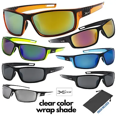 Men's Xloop Clear Color Frame Sports Wrap Small Face Biking Golf Sunglasses  • $7.95