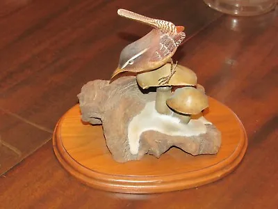 Paul Nock Decoy Carving Carolina Wren W/ Mushrooms Dated 1978 • $49.99