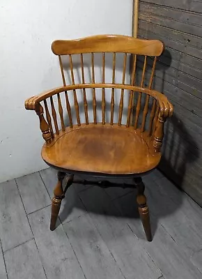 Vintage Nichols & Stone Maple Colonial Windsor Captain's Spindle Comb Back Chair • $405