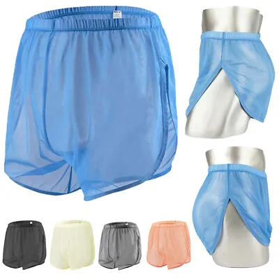 £14.39 • Buy Zonbailon Men's Boxer Shorts Loose Split Side Mesh See-Through Breathable
