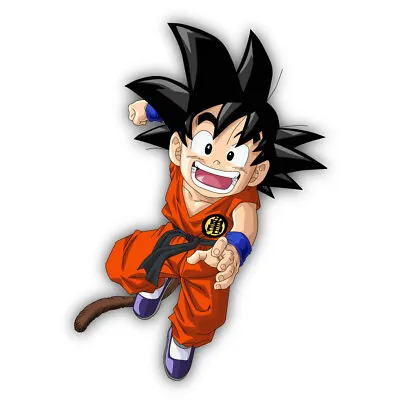 Dragon Ball Z Kid Goku Smiling Shaped Die Cut Vinyl Decal Sticker • $8.99