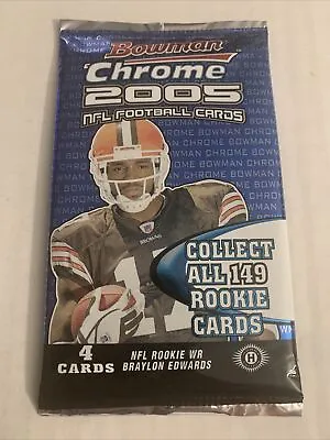 2005 BOWMAN CHROME Football Factory Sealed HOBBY Pack  RODGERS? AUTO ? • $43.99