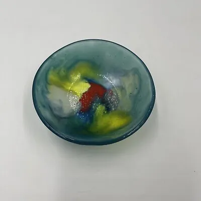 Nahariya Glass Small Blue Fused Glass Trinket Ring Dish Bowl Andreas Meyer • $18