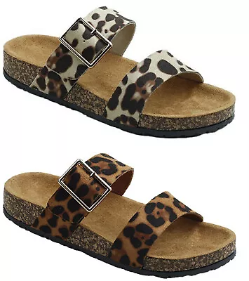 Thomas Calvi Women’s Sliders Leopard Print Summer Sandals Slip On Slippers • $16.33