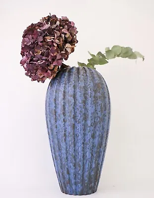 Blue Speckled Ceramic Vase -  Triton  Vicke Lindstrand - Upsala Ekeby - 1940s • $990