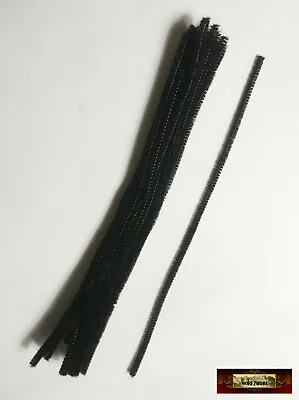 M00962-FS MOREZMORE 25 Pipe Cleaners BLACK Chenille Stems • $7.99