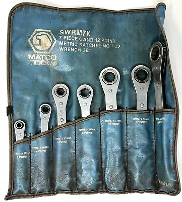 READ - 7pc Matco SWRM7K 7mm-21mm Metric 6pt & 12pt Ratcheting Box Wrench Set • $119.99