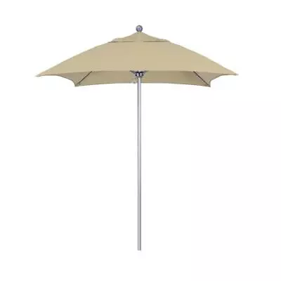 California Umbrella Market Umbrella 6' Commercial Square Fiberglass Ribs Beige • $246.38