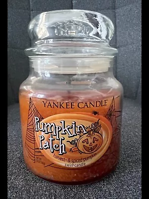 Yankee Candle Pumpkin Patch Swirl Jar 12oz Harvest & Spiced Pumpkin Burned Once • £23.16