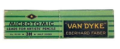 6 Van Dyke Eberhard Faber Microtomic Leds Artist Pencil 6100 3H Vtg USA • $11.36