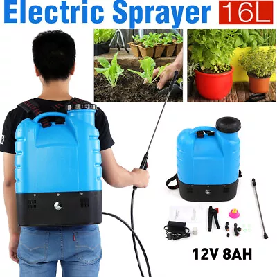 16L Rechargeable Backpack Pressure Sprayer - Portable Electric Garden Weed Pump • $72.09