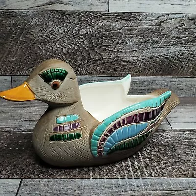 MCM Colorful Mosaic Duck Planter Trinket Dish JAPAN • $5.99