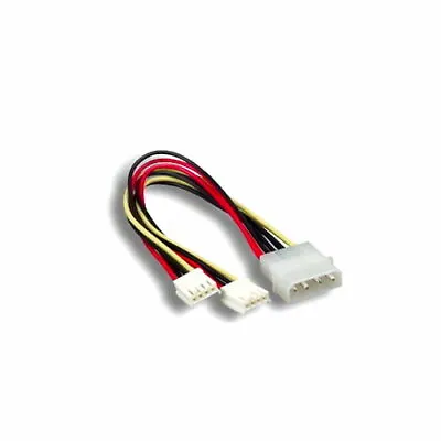 KNTK 8  DC Power Cord Molex 4 Pin LP4 5.25 Male To 2X 3.5 Floppy 18 AWG PC Cable • $8.16