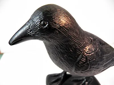 Black Painted Metal Raven Metal Sculpture Or Cast Aluminum Primitive Folk Art • $50