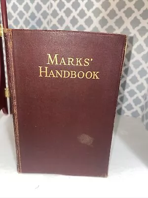 Mechanical Engineers' Handbook By Lionel Marks (4th Edition 1941 Hardcover) • $17.46