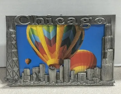 NEW Chicago Photo Picture Frame Souvenir City Skyline Heavy 4x6 Size Metal NICE! • $15