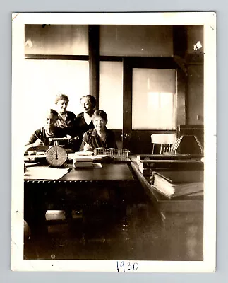 Vintage 1930s Office Scene Photograph Women At Work 3.5  X 4.5  Snapshot • $12.99