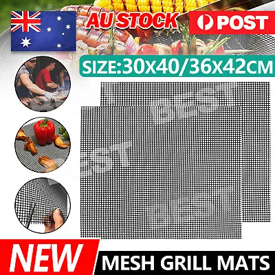 BBQ Barbecue Grill Mat Stainless Steel Mesh Wire Non-stick Grilling Accessor • $7.45