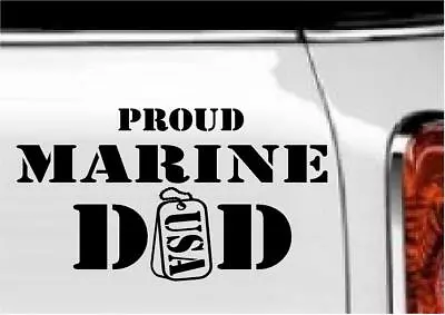 Proud Marine Dad (USA) Vinyl Decal Home Décor 5  X 9  • $8.69