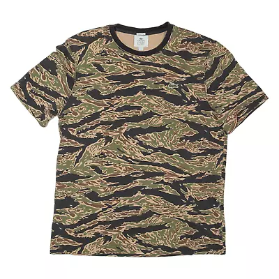 LACOSTE LIVE Camo Mens T-Shirt Green Short Sleeve L • £17.99