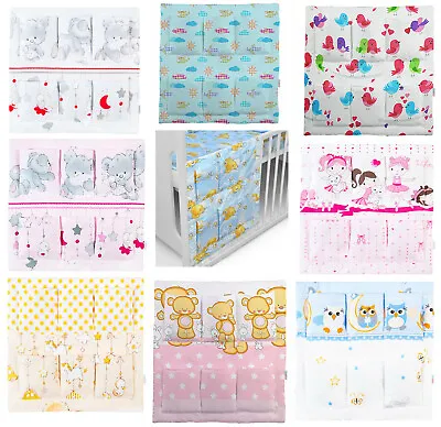 6 Pocket Hanging Storage Bag Cotton Nursery Cot Tidy Organiser 60x60cm • £8.99