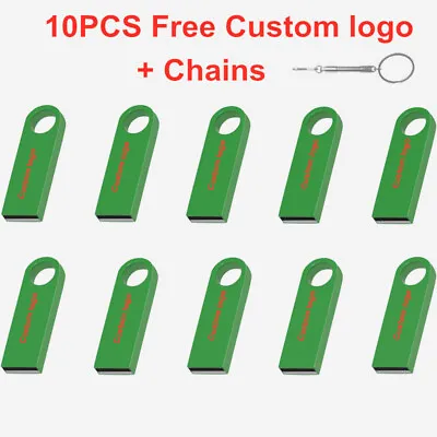 10PCS 1GB 2G USB Flash Pen Drive Free Custom Logo 128MB Mini Metal Stick Chains • $35.99