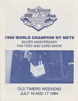 1969 Ny Mets Silver Anniversary Fan Fest & Card Show Magazine & Upper Deck Litho • $7.99