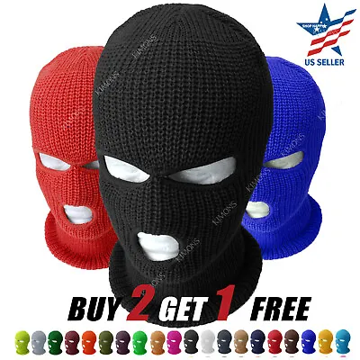 3 Hole Full Face Mask Ski Mask Winter Cap Balaclava Outdoor Beanie Tactical Hat • $7.45