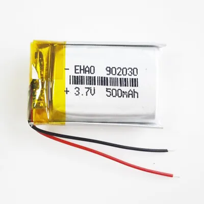 3.7V 500mAh Lipo Polymer Rechargeable Battery For Smart Watch GPS Camera 902030 • £6.96