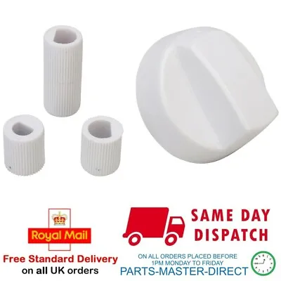 Fits Candy Zanussi Whirlpool Aeg White Cooker Oven Hob Control Knob & Adaptors • £3.99