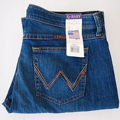 NWT Wrangler Q-Baby The Ultimate Riding Jeans Women's 11/12 X 34 (AU16) Strech • $90